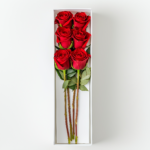 Elegante caja con 6 rosas frescas, ideal para regalar en cualquier ocasión especial